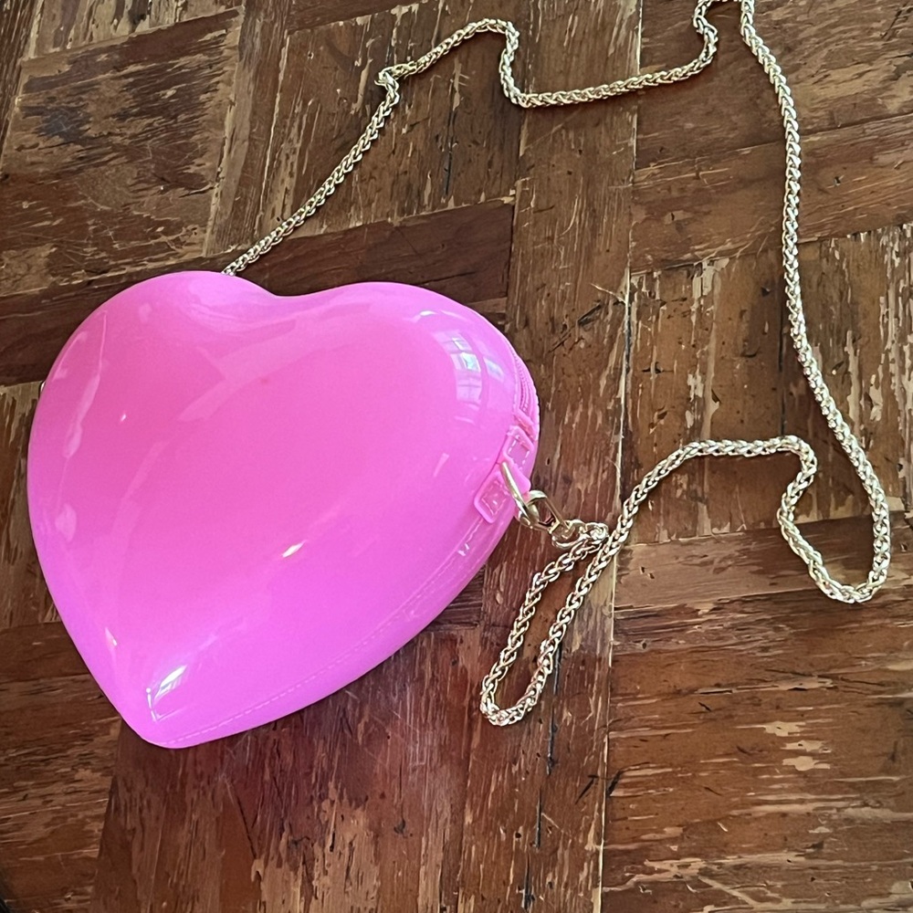 Pink heart mini crossbody bag